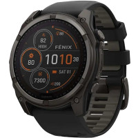 Спортивний годинник Garmin Fenix 8 51mm Solar Sapphire Carbon Gray DLC Titanium w. Black/Pebble Gray S. Band (010-02907-10)